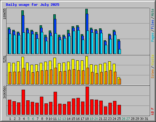 Daily usage for July 2025