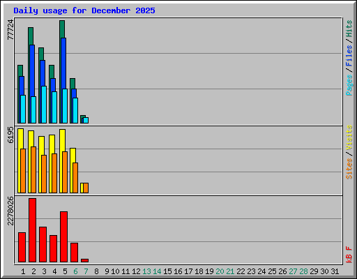 Daily usage for December 2025