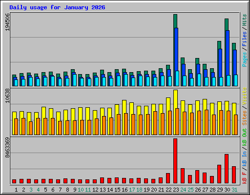 Daily usage for January 2026