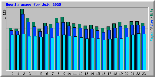 Hourly usage for July 2025