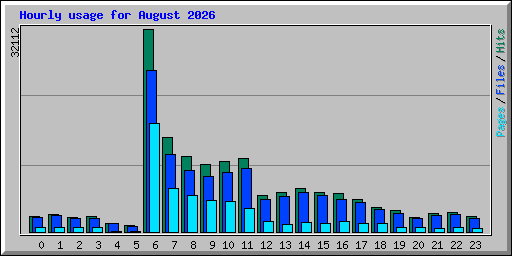 Hourly usage for August 2026